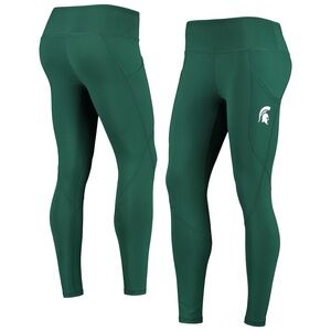 Women's Green Michigan State Spartans Leggings w/Pockets